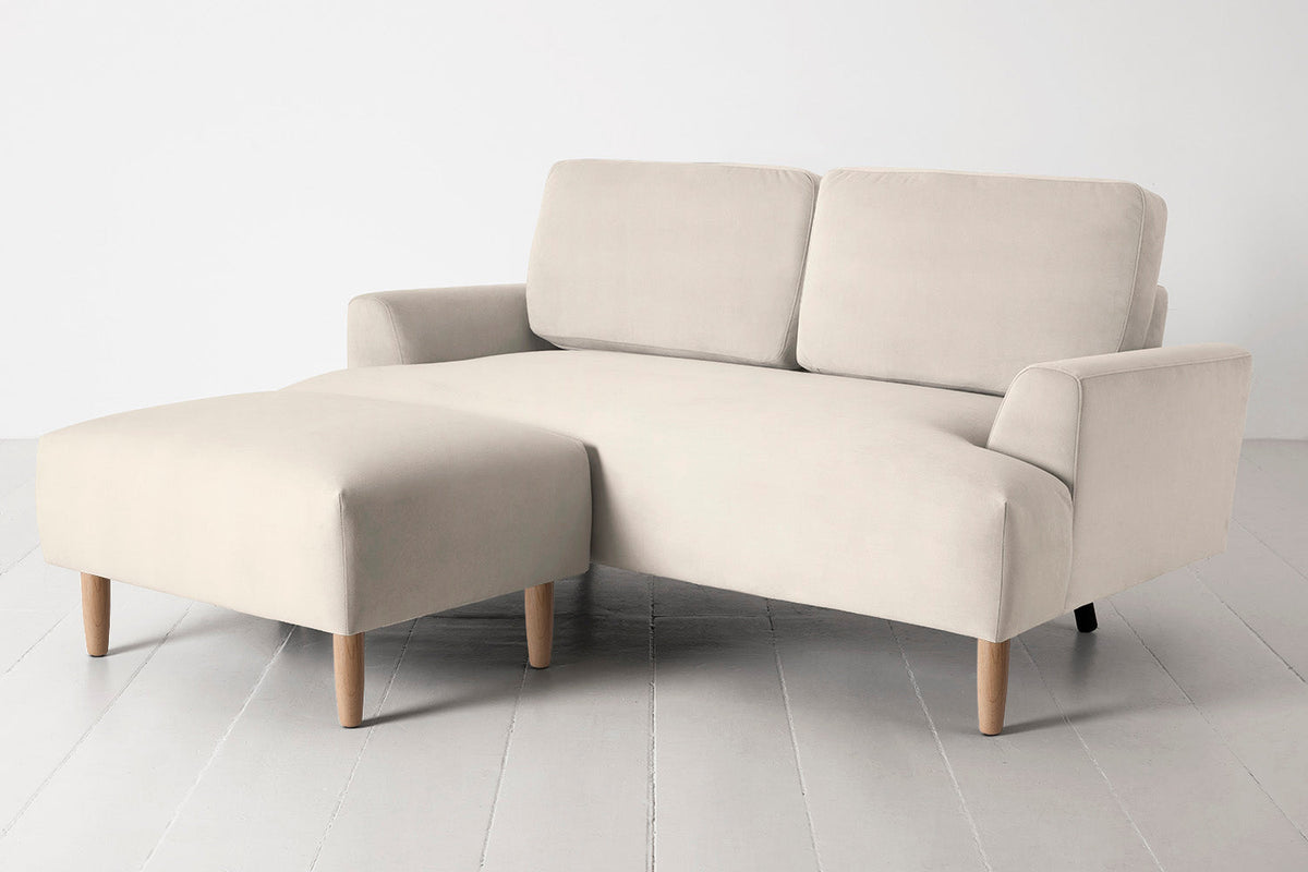 Model 05 2-Seater Sofa with Ottoman, Oak / Bone