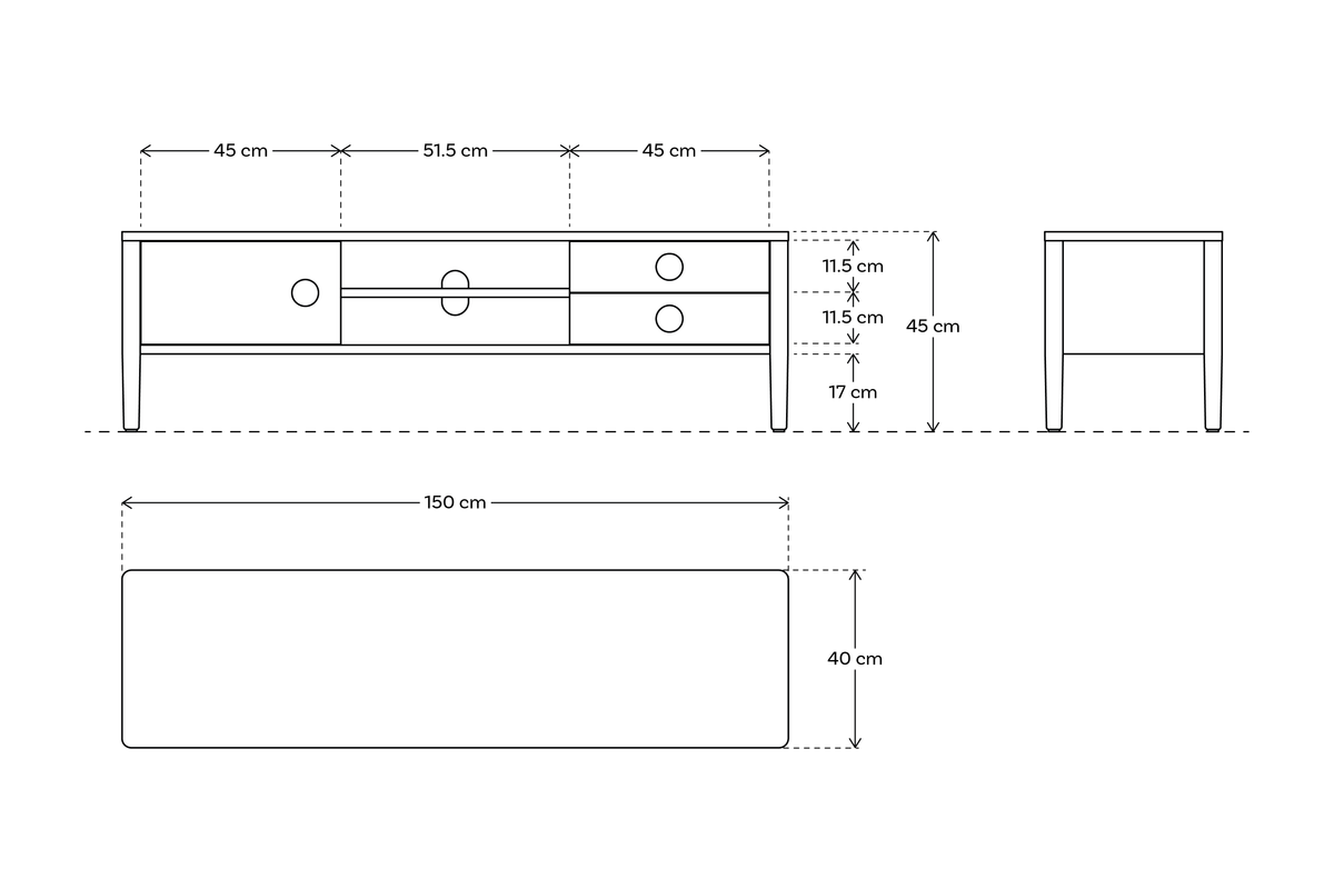 TV Unit 03 For TVs up to 65-inches, Oak