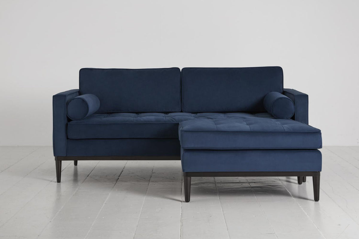 Ottoman in blue velvet