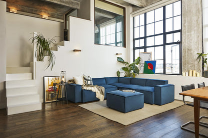 Model 03 Corner Sofa with Ottoman, Teal