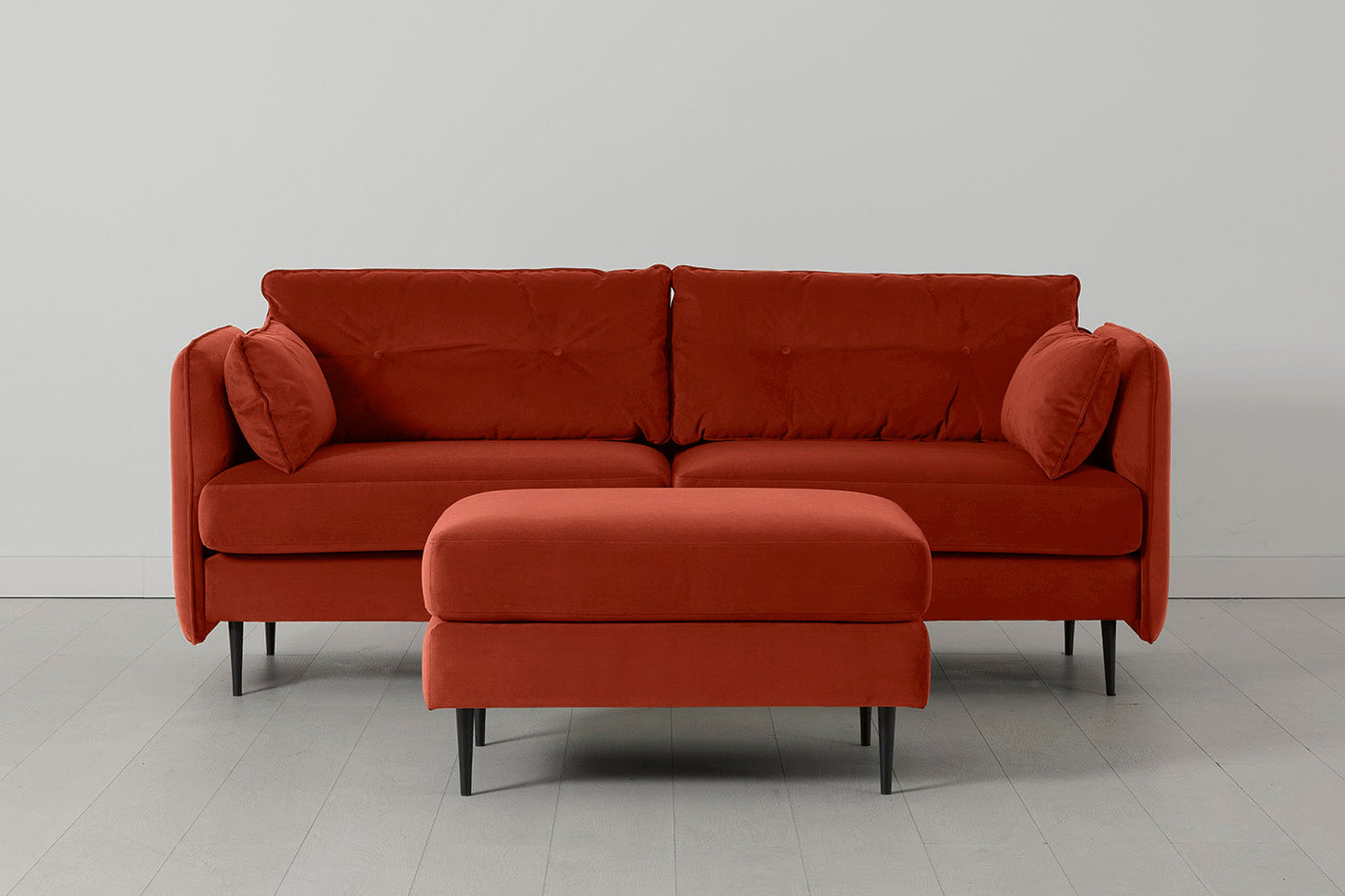 Model 19 3 Seater Sofa with Ottoman, Paprika