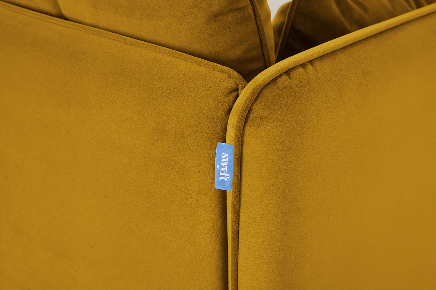 Model 19 2 Seater Sofa with Ottoman, Mustard