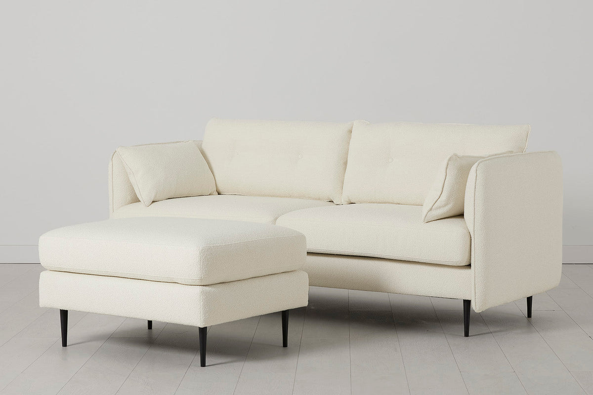 Model 19 3 Seater Sofa with Ottoman, Ivory