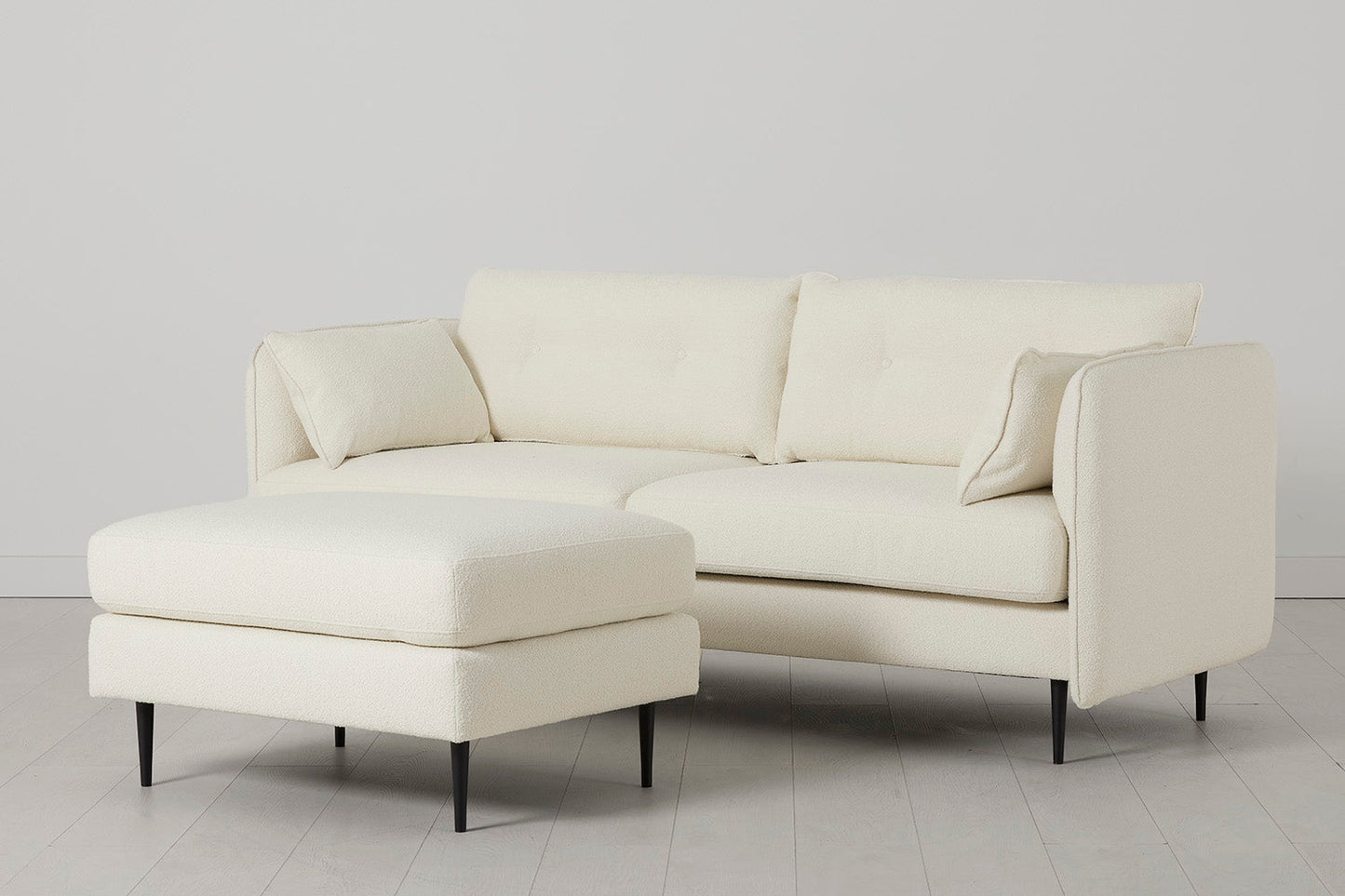 Model 19 3 Seater Sofa with Ottoman, Ivory