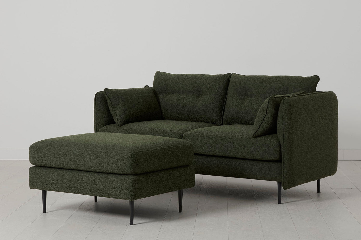 Model 19 2 Seater Sofa with Ottoman, Fern