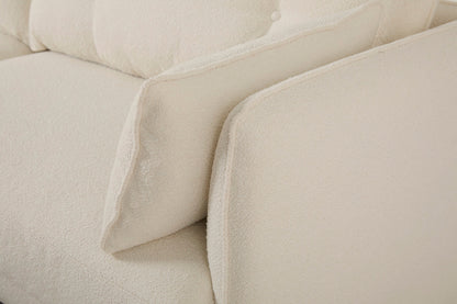 Model 19 3 Seater Sofa with Ottoman, Ivory
