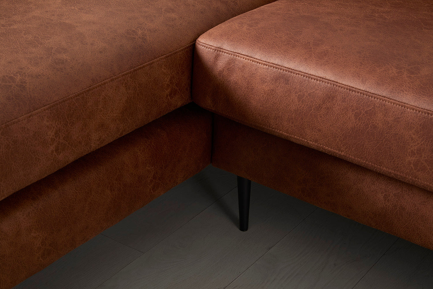 Model 19 3 Seater Right Chaise Sofa, Chestnut