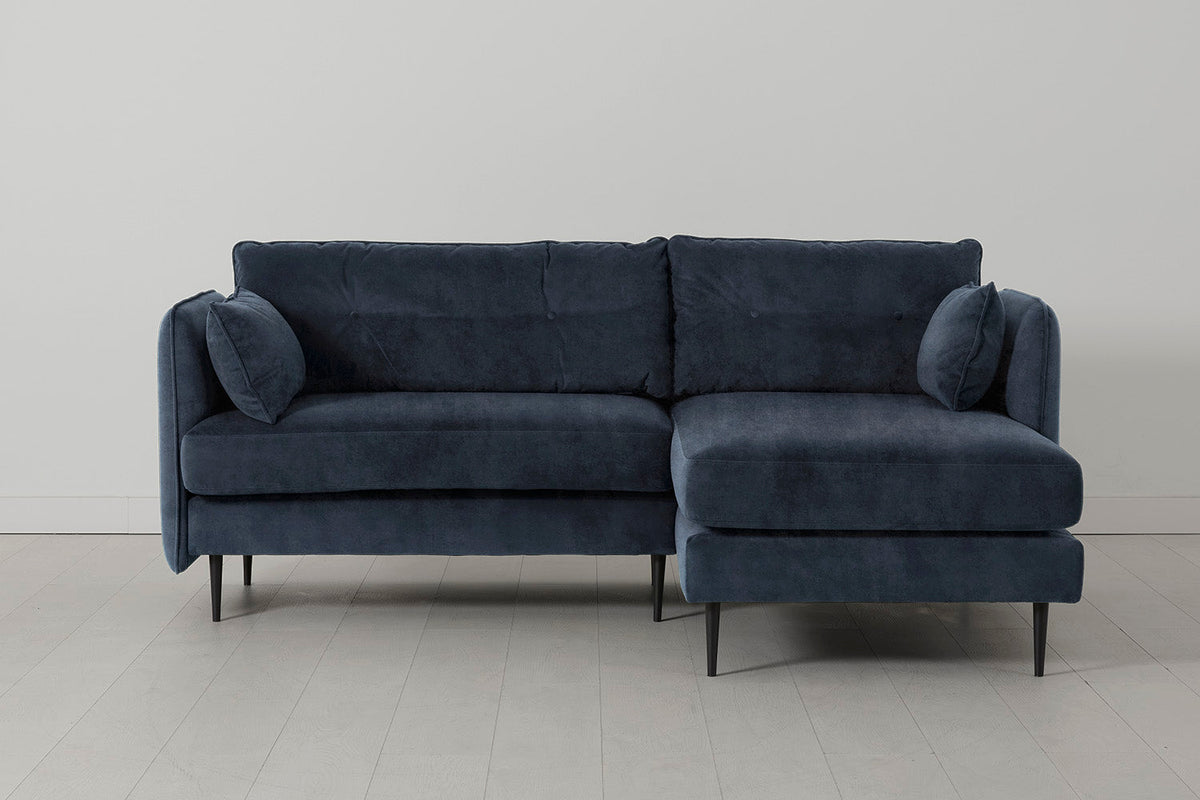 Model 19 3 Seater Right Chaise Sofa, Ocean — front view