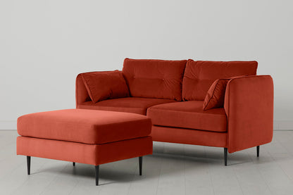 Model 19 2 Seater Sofa with Ottoman - Paprika