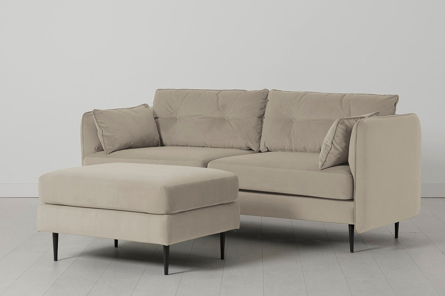 Model 19 3 Seater Sofa with Ottoman, Bone