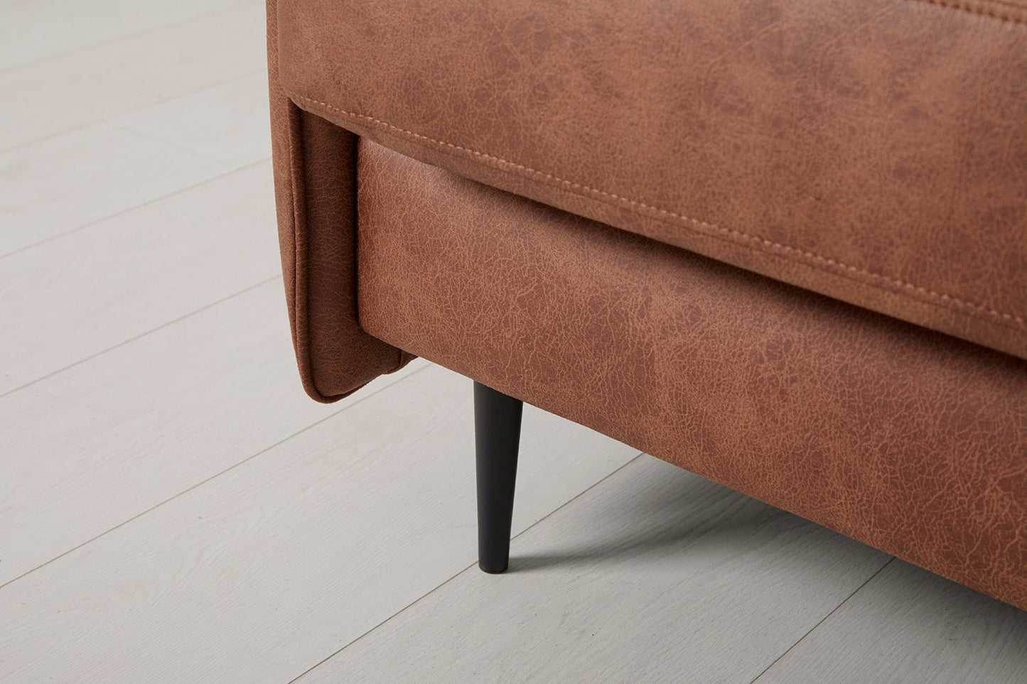 Model 19 2 Seater Sofa with Ottoman, Chestnut