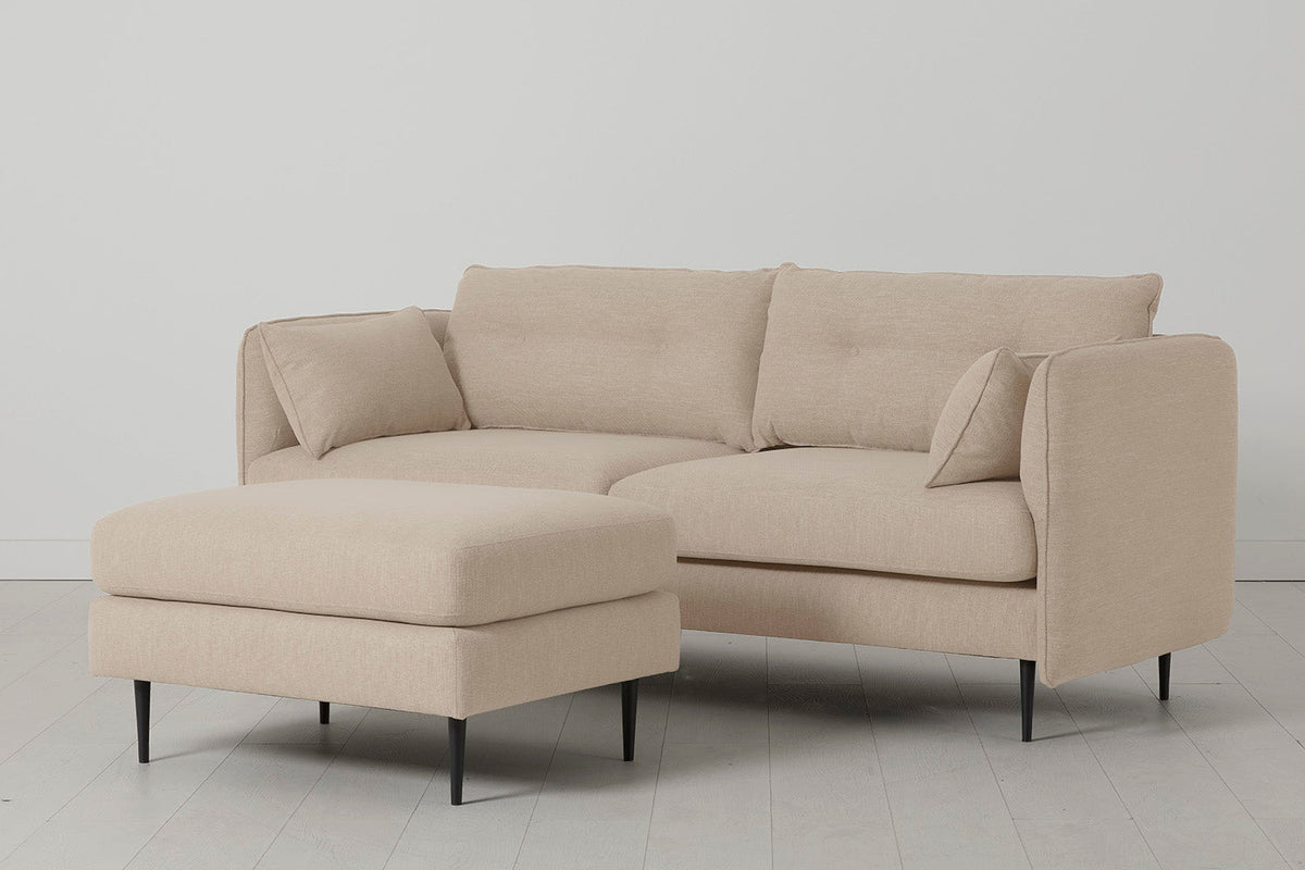 Model 19 3 Seater Sofa with Ottoman, Oatmeal