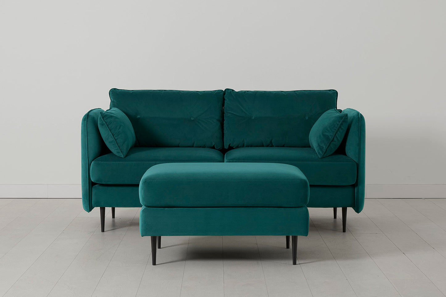 Model 19 2 Seater Sofa with Ottoman, Kingfisher