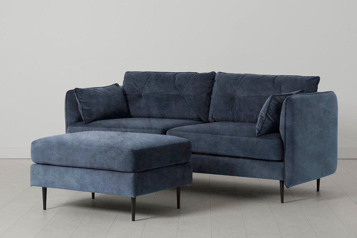 Model 19 3 Seater Sofa with Ottoman, Ocean