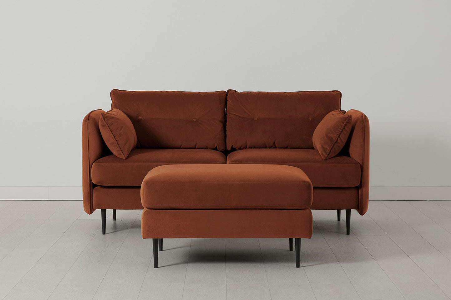 Model 19 2 Seater Sofa with Ottoman, Umber