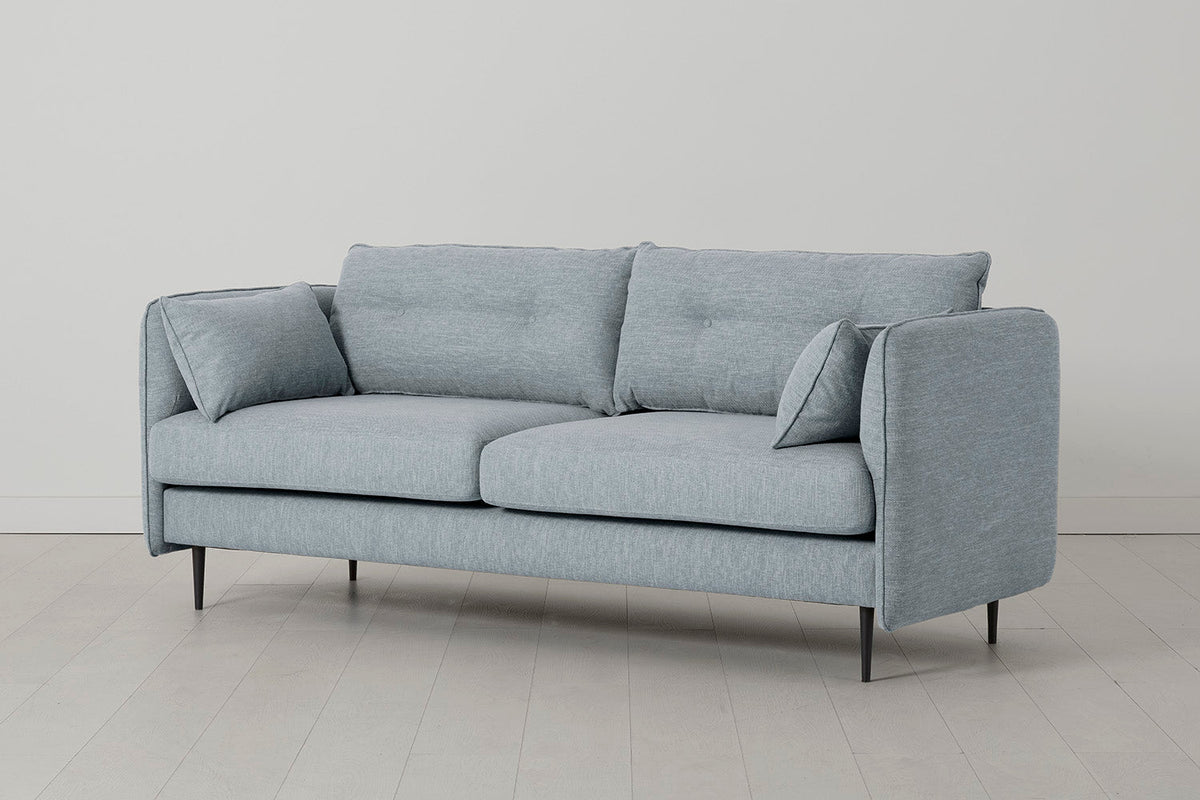 Model 19 3 Seater Sofa, Seaglass — Back view