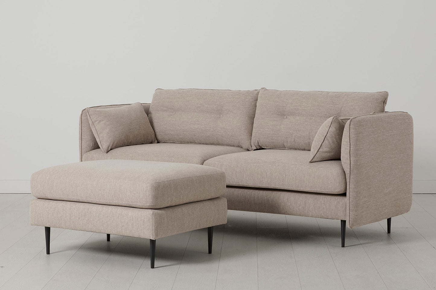 Model 19 3 Seater Sofa with Ottoman, Pumice