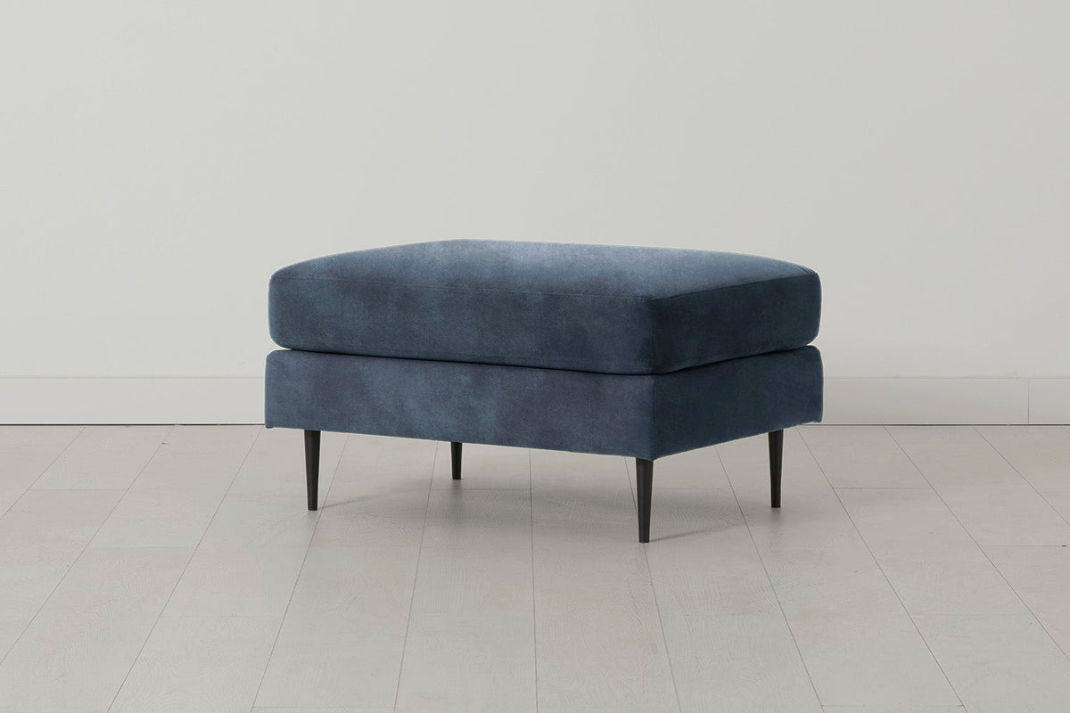 Model 19 Ottoman, Ocean — Side View