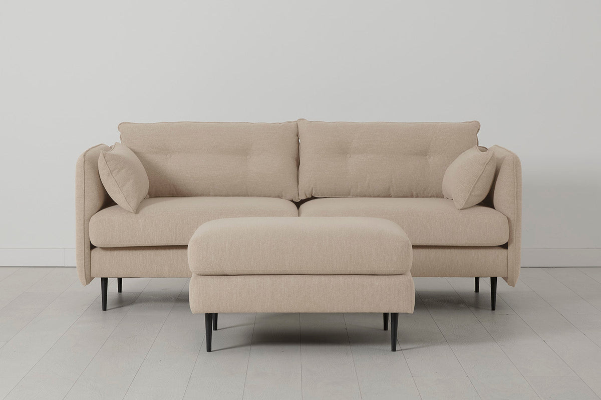 Model 19 3 Seater Sofa with Ottoman Oatmeal 02