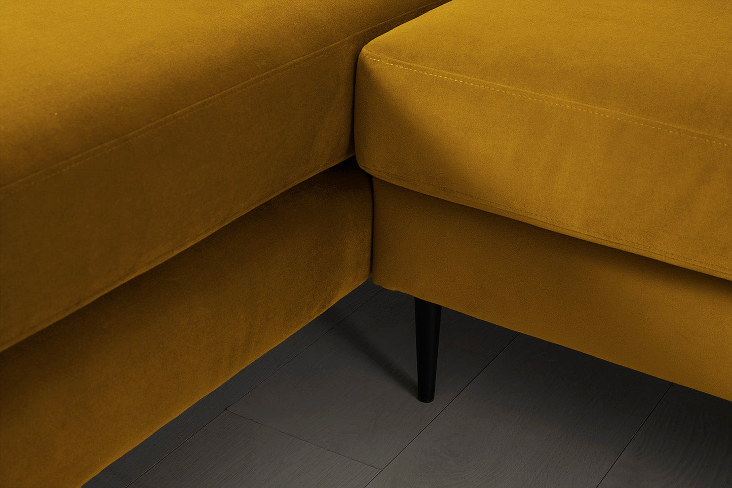 Model 19 3 Seater Left Chaise Sofa, Mustard