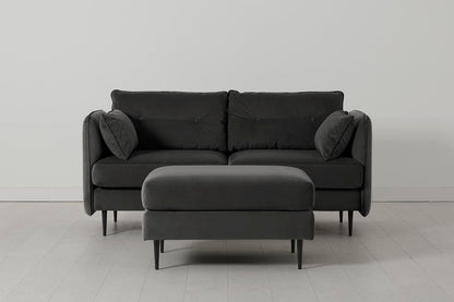 Model 19 2 Seater Sofa with Ottoman - Charcoal