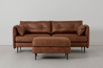 Model 19 3 Seater Sofa with Ottoman, Chestnut