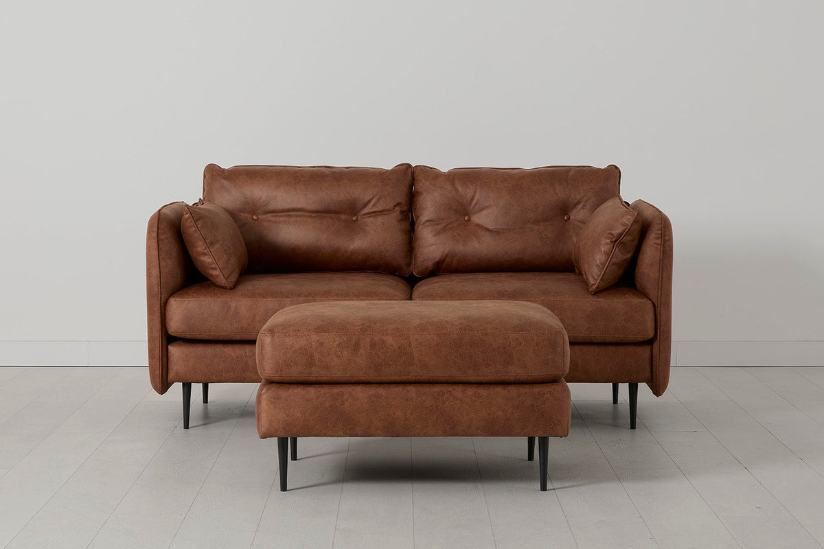Model 19 2 Seater Sofa with Ottoman, Chestnut — Model 19 - 2 seater - Chestnut 02