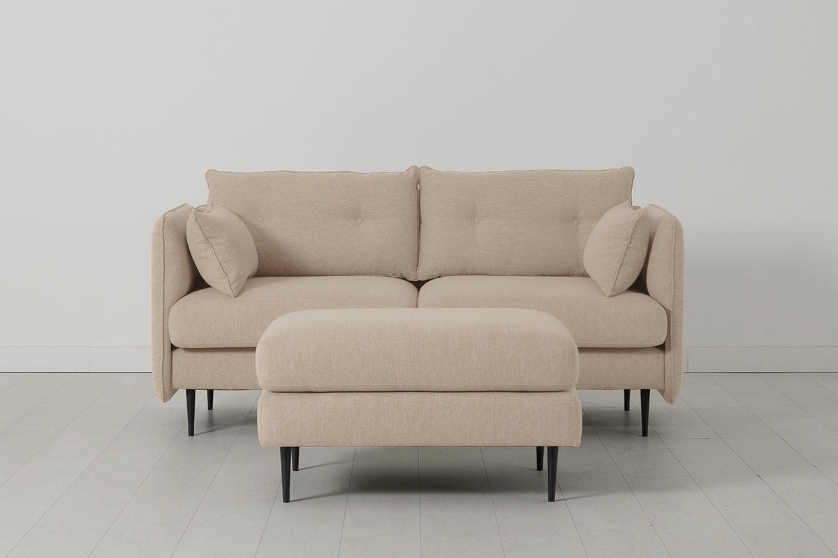 Model 19 2 Seater Sofa with Ottoman, Oatmeal
