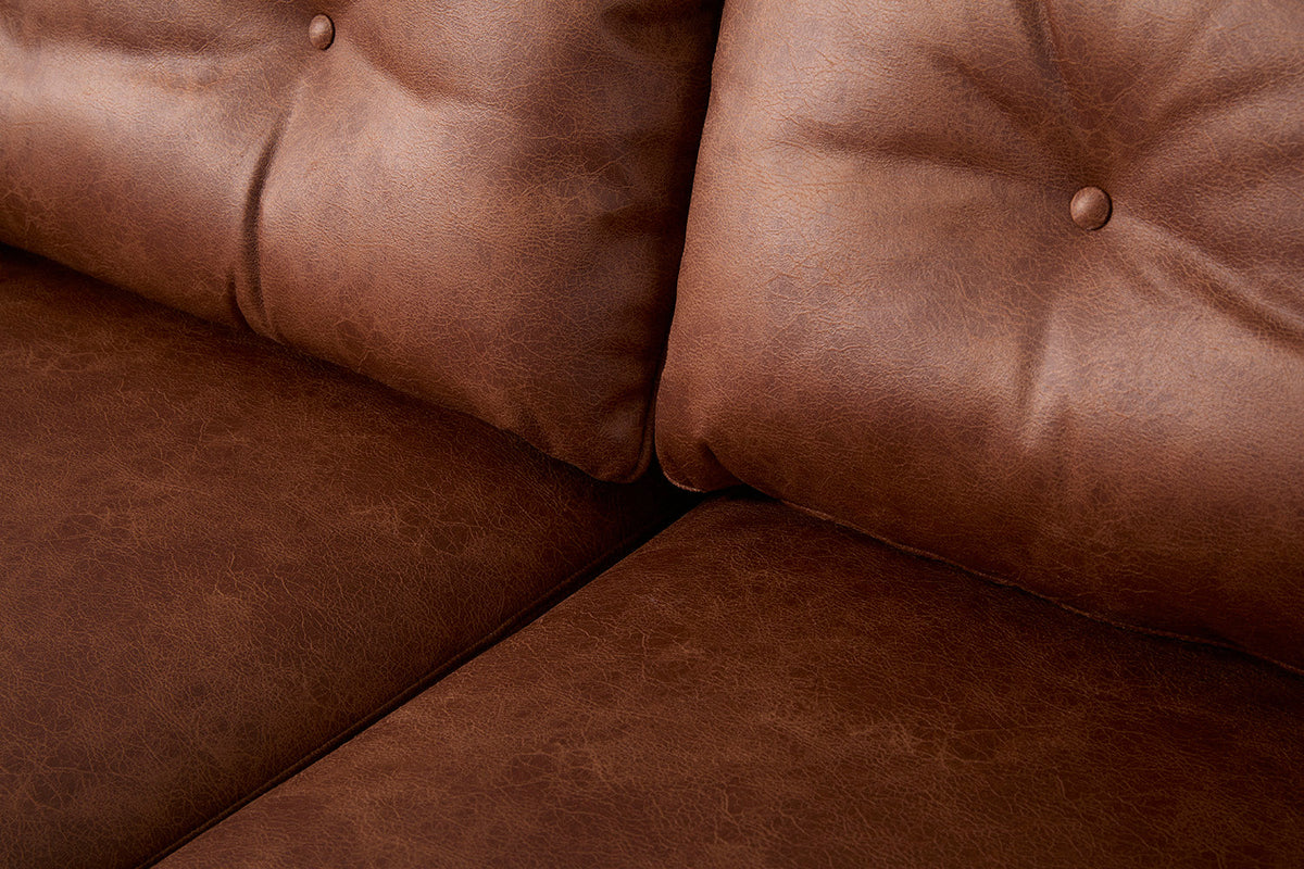 Model 19 3 Seater Sofa, Chestnut — Detail View