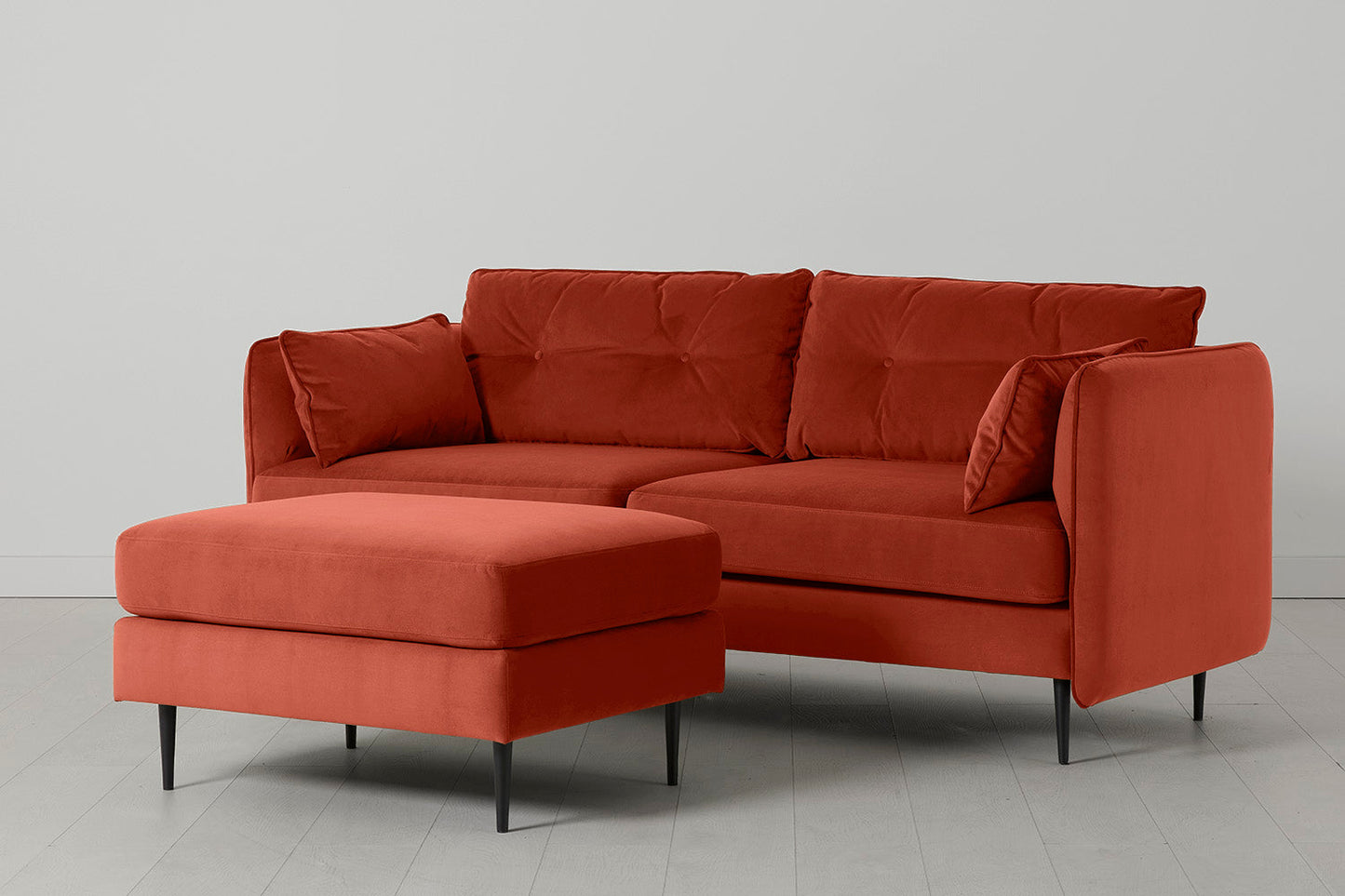 Model 19 3 Seater Sofa with Ottoman, Paprika
