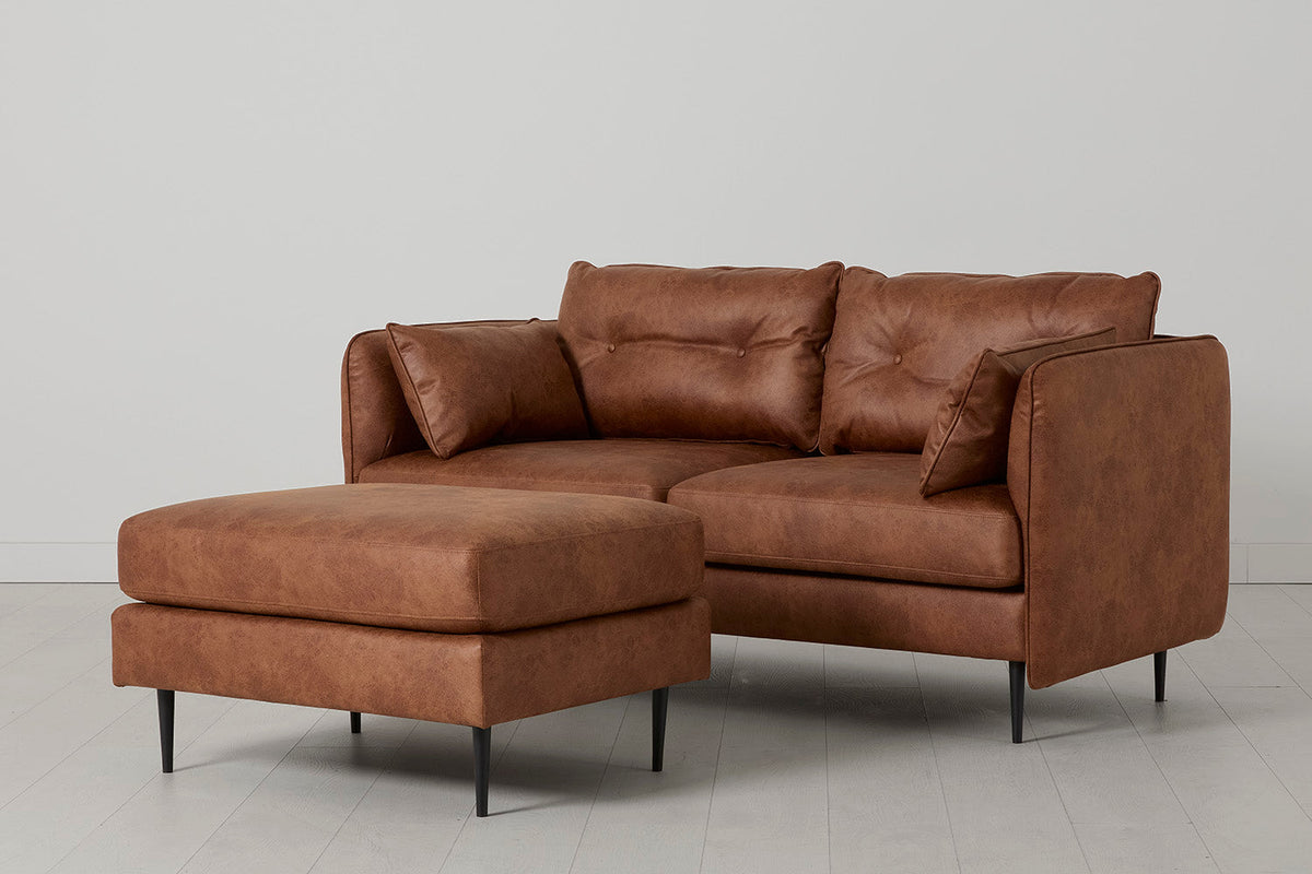 Model 19 2 Seater Sofa with Ottoman, Chestnut — Model 19 - 2 seater - Chestnut 03