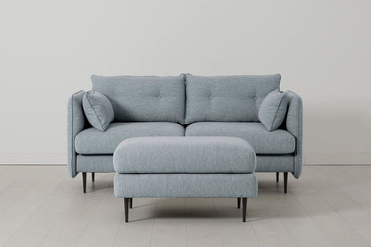 Model 19 2 Seater Sofa with Ottoman - Seaglass
