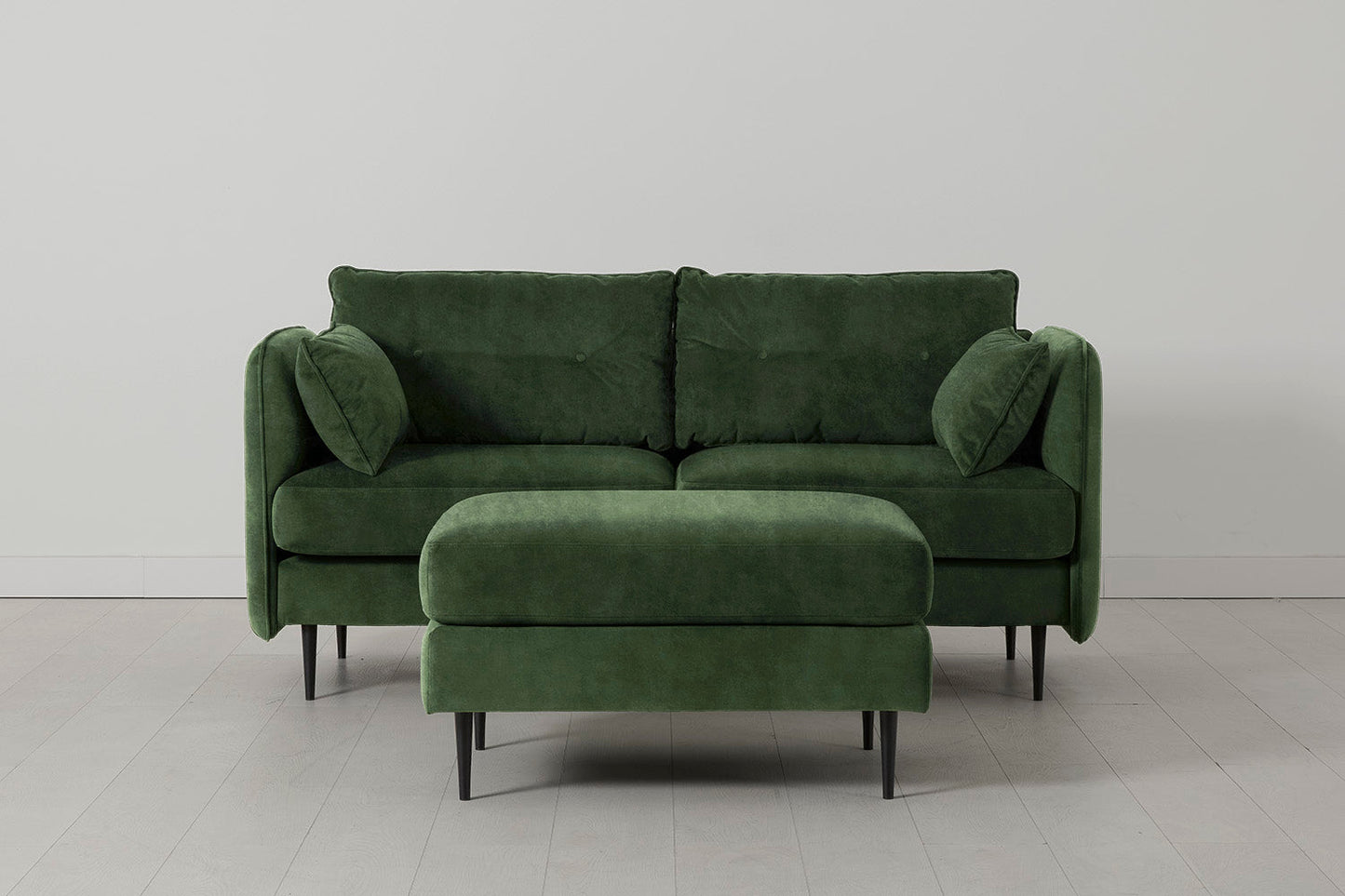 Model 19 2 Seater Sofa with Ottoman, Conifer