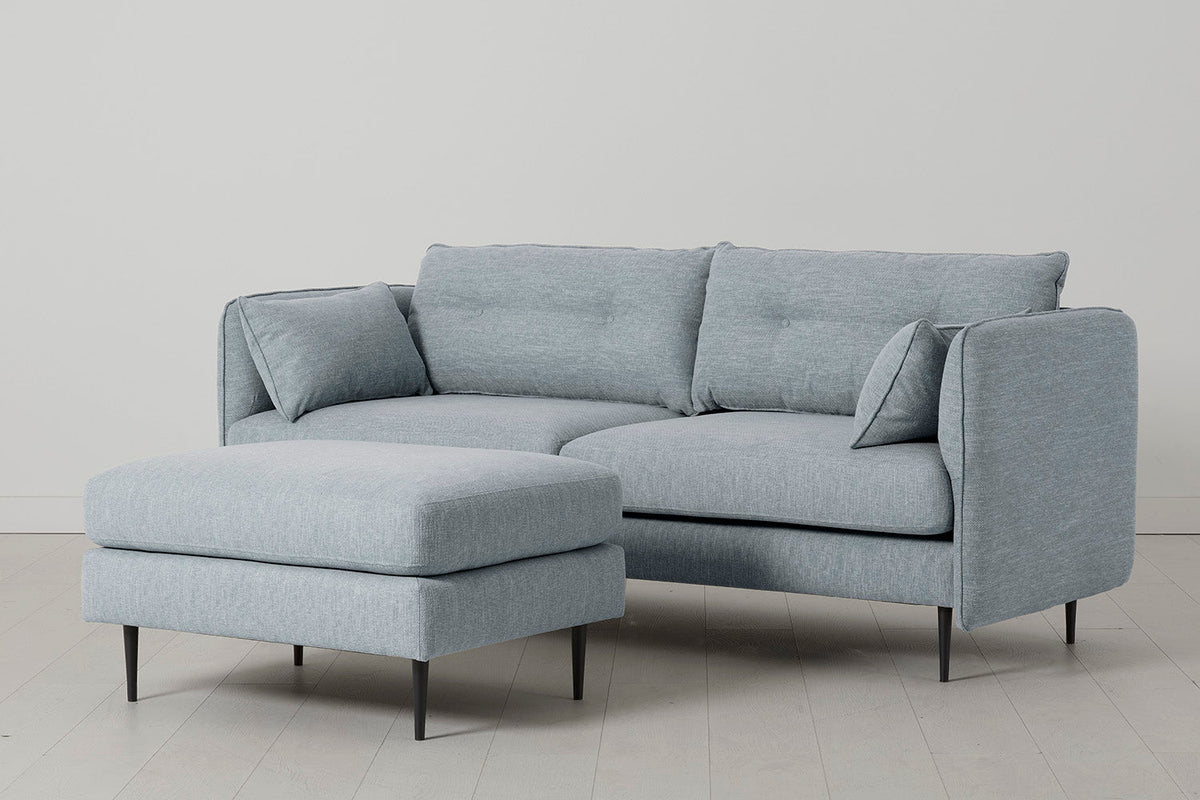 Model 19 3 Seater Sofa with Ottoman, Seaglass