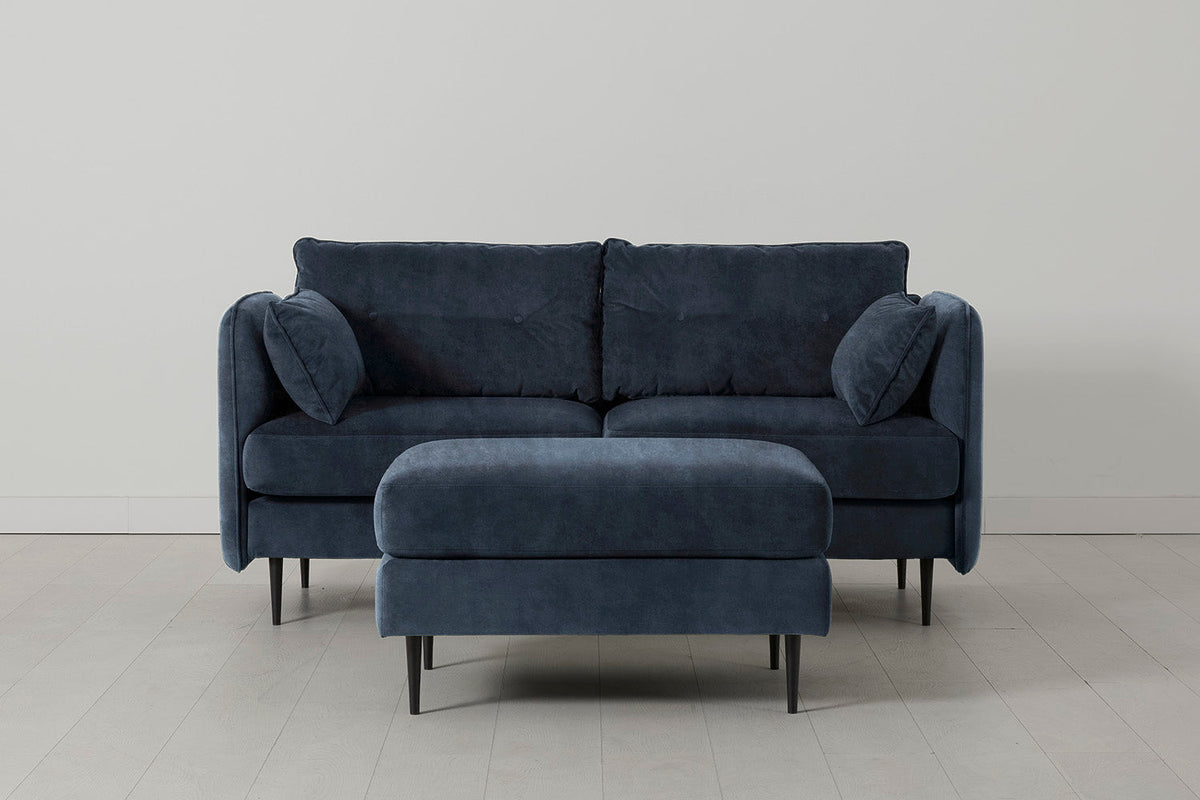 Model 19 2 Seater Sofa with Ottoman - Ocean
