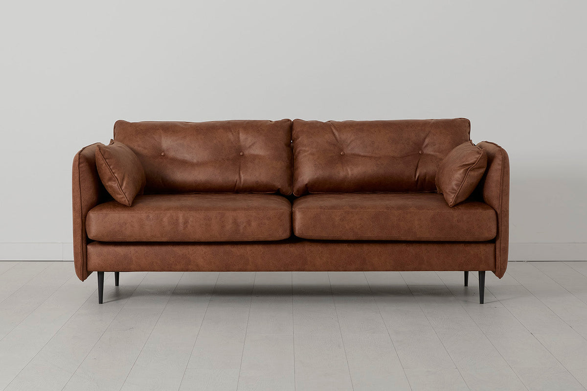 Model 19 3 Seater Sofa, Chestnut — Front View
