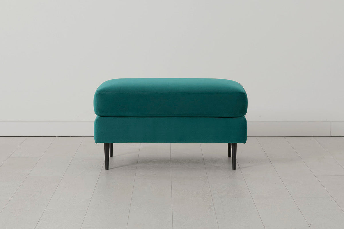 Model 19 Ottoman, Kingfisher — front view