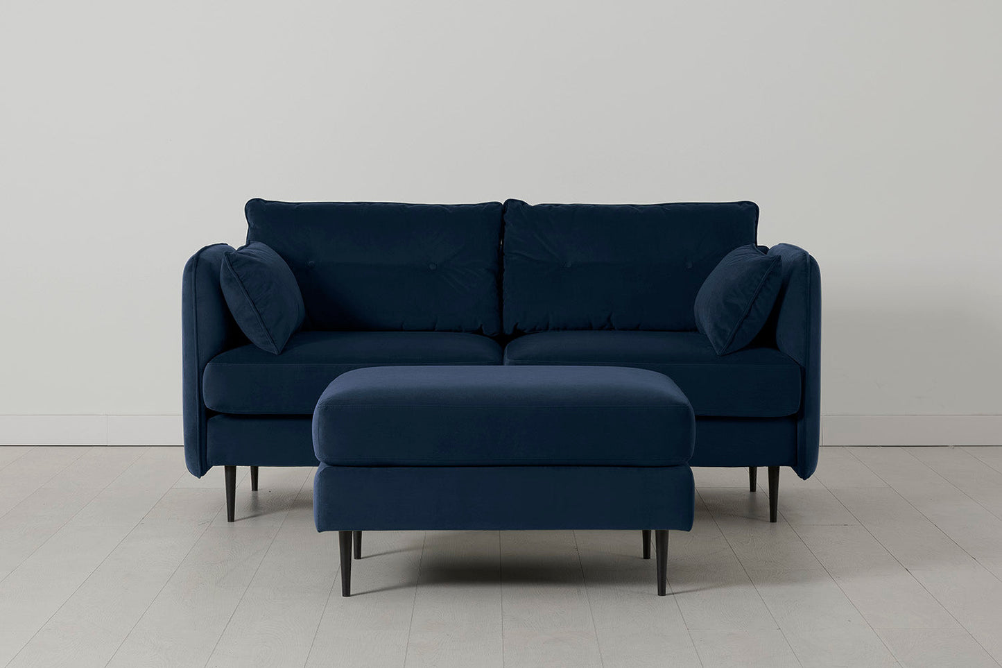 Model 19 2 Seater Sofa with Ottoman, Indigo
