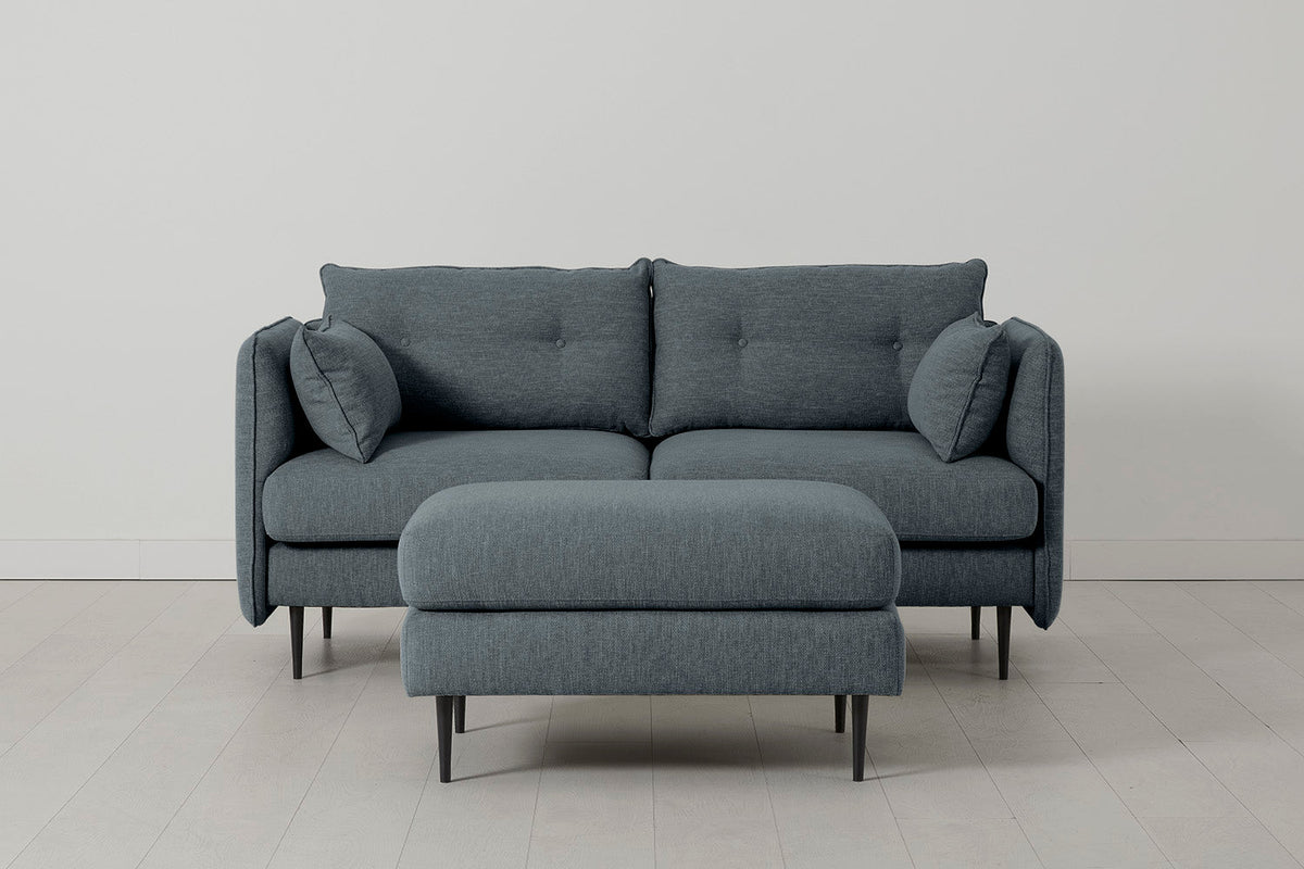Model 19 2 Seater Sofa with Ottoman - Marine