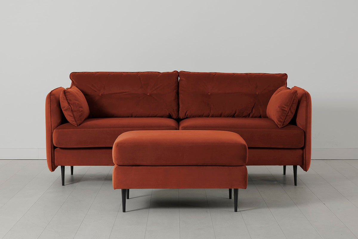 Model 19 3 Seater Sofa with Ottoman, Brick