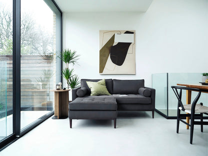 Model 02 2-Seater Sofa with Ottoman, Charcoal