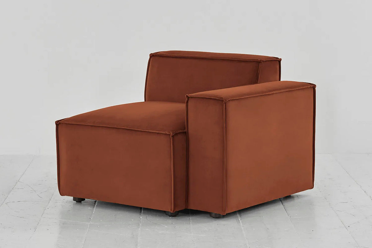 Model 03 Right Arm Sofa Module, Umber